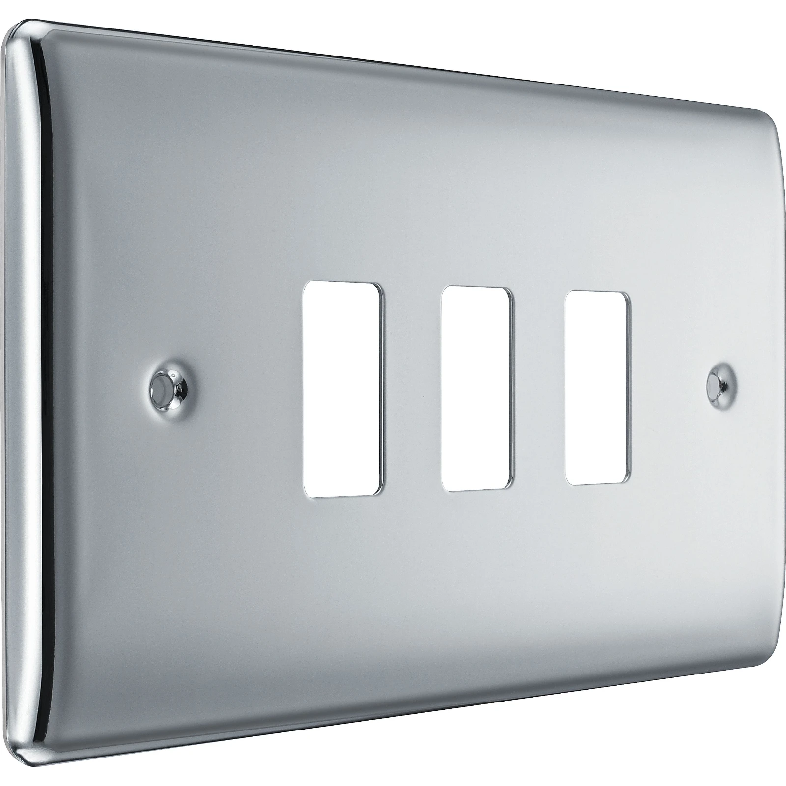 BG RNPC3 3 Gang Grid Plate Polished Chrome - Image 4