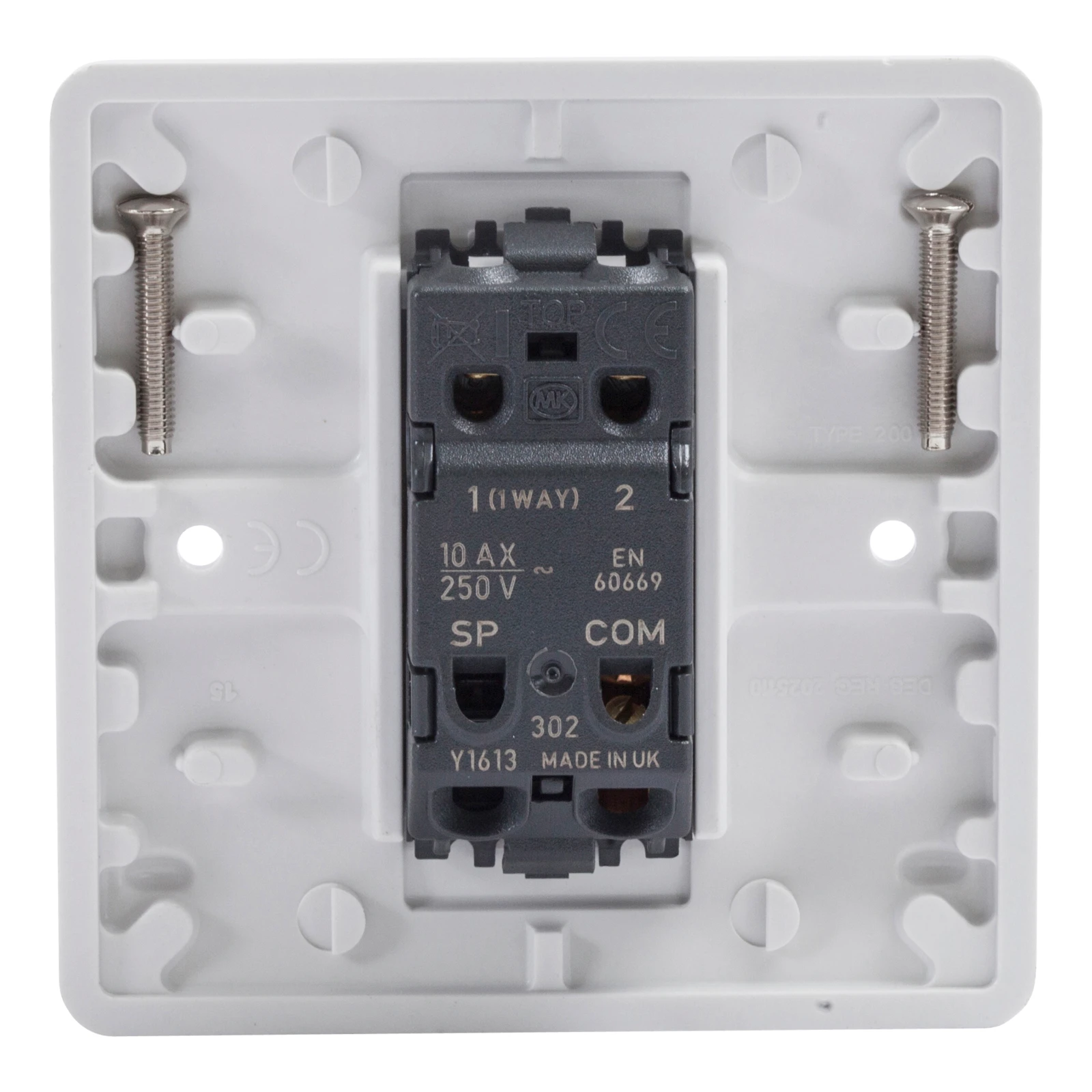 MK Logic Plus K4871WHI Switch 1 Gang 2 Way 10A White - Image 4