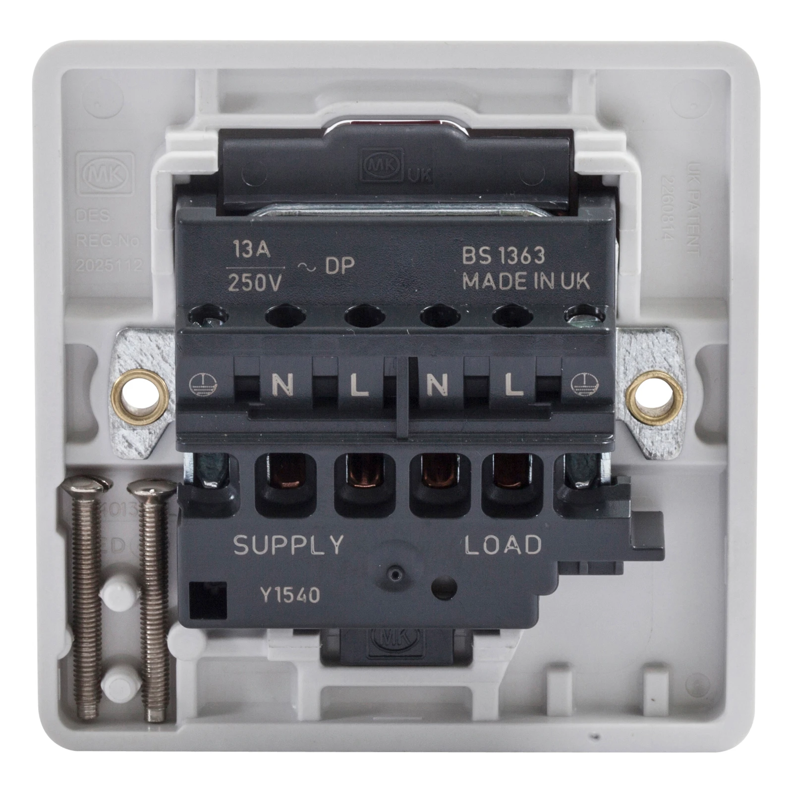 MK K1040WHI Double Pole Connection Unit - 13A Switched Fused Spur White - Image 4