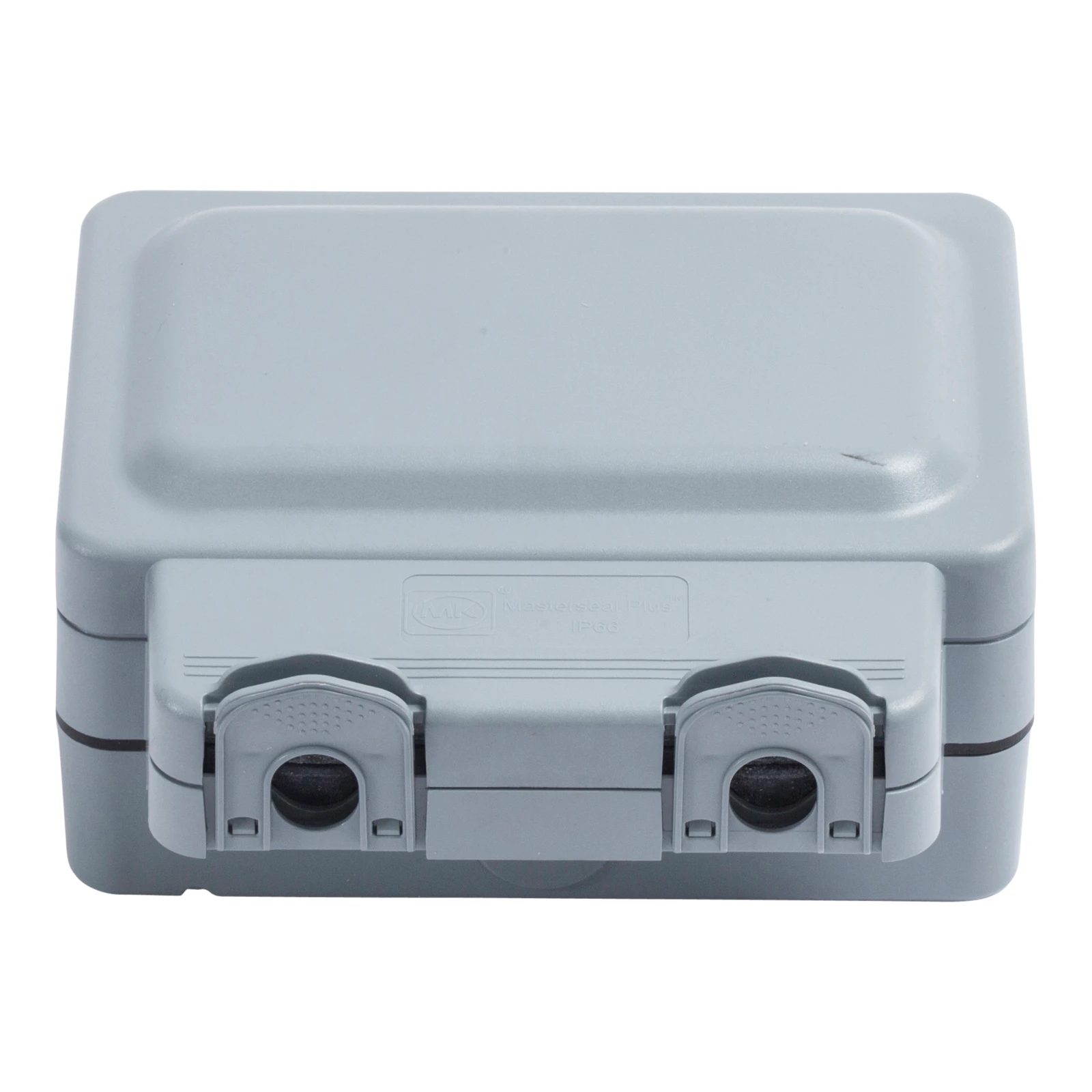 MK Masterseal Plus 2-Gang 13A Switched Socket 2-Pole 157 x 110 x 89mm Grey - Image 3