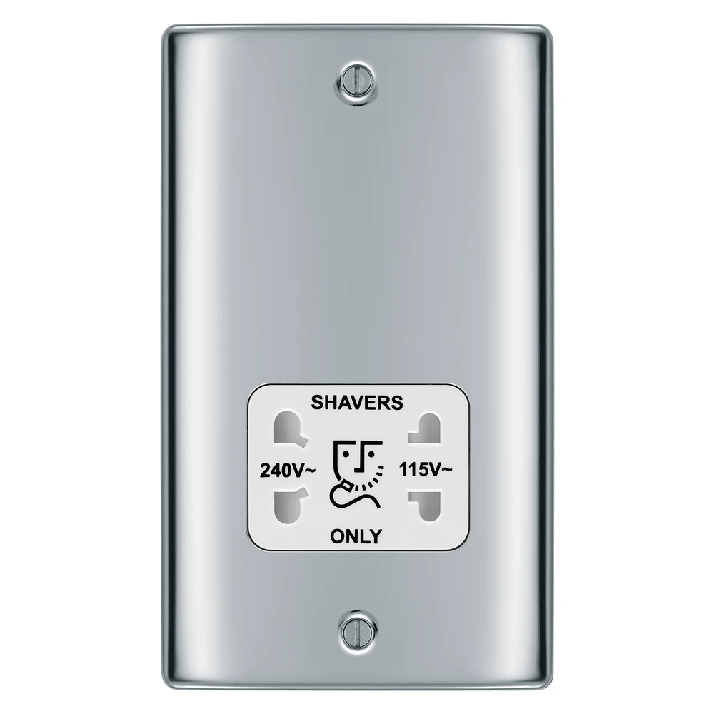 BG Nexus NPC20W Polished Chrome Shaver Socket 115/230V - Image 4