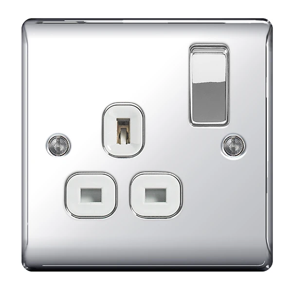 BG Nexus NPC21W Polished Chrome Switched Socket 1 Gang Double Pole 13A - Image 3