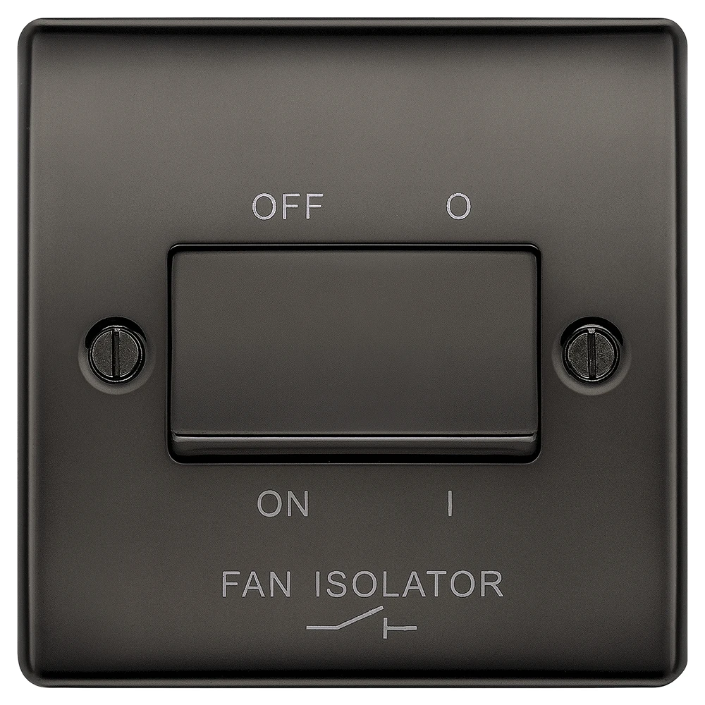 BG Nexus NBN15 Plate Switch Fan Isolator 10A - Black Nickel - Image 4