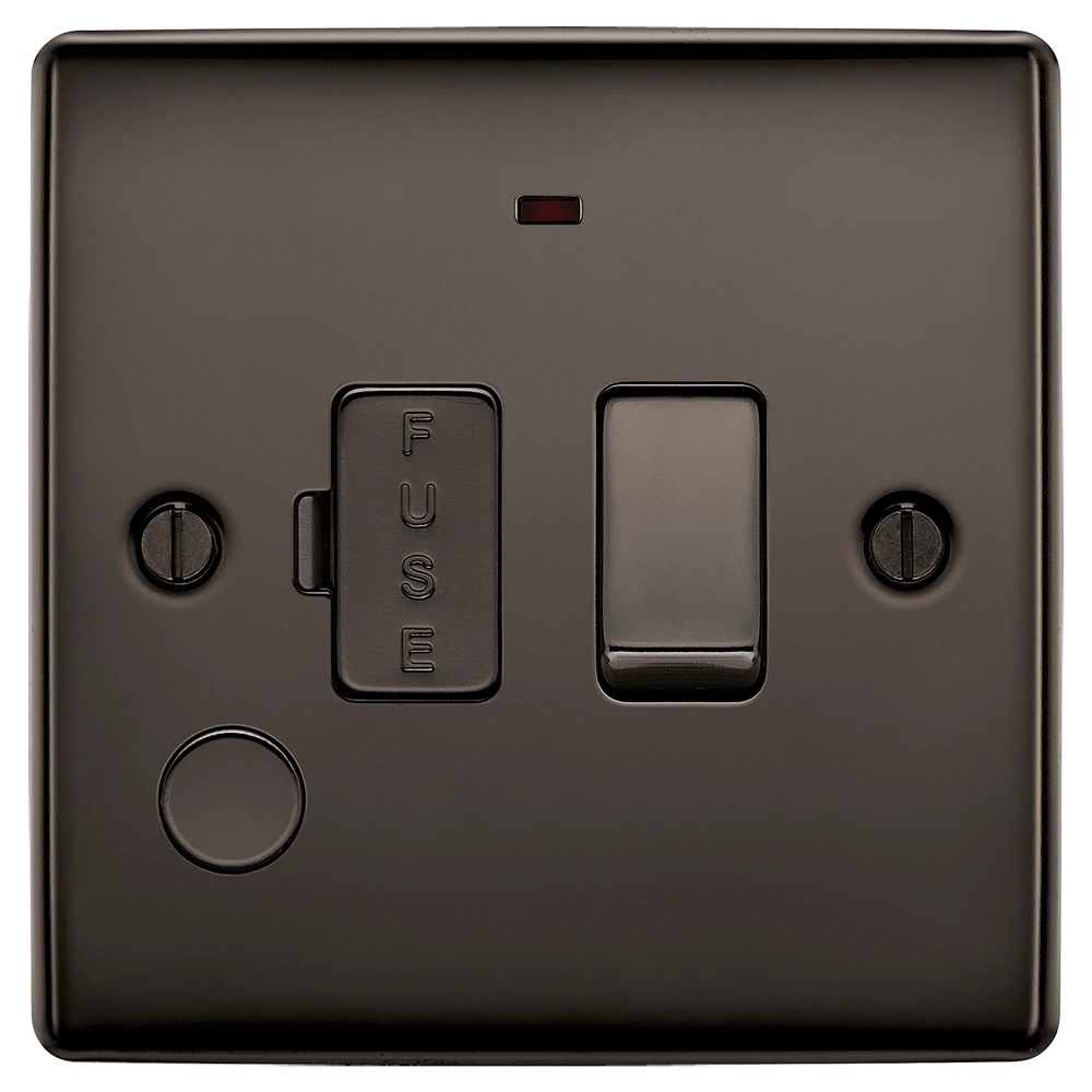 BG Nexus NBN53 Black Nickel Switched Connection Unit 13A - Image 4