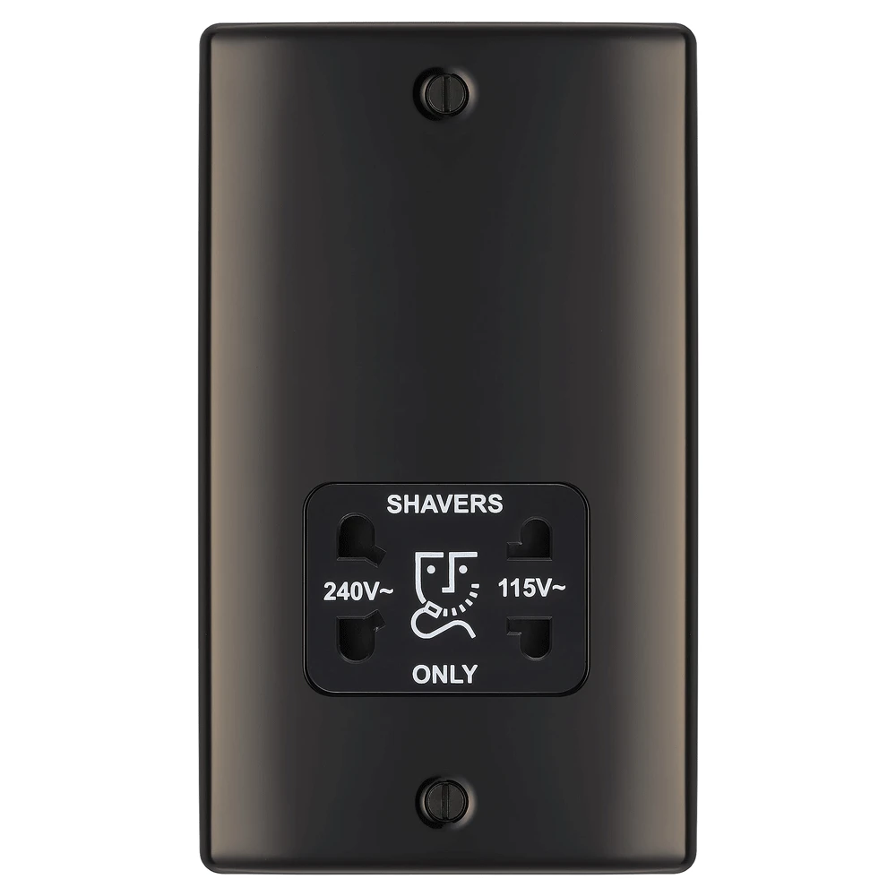 BG Nexus NBN20B Black Nickel Shaver Socket 115/230V - Image 4