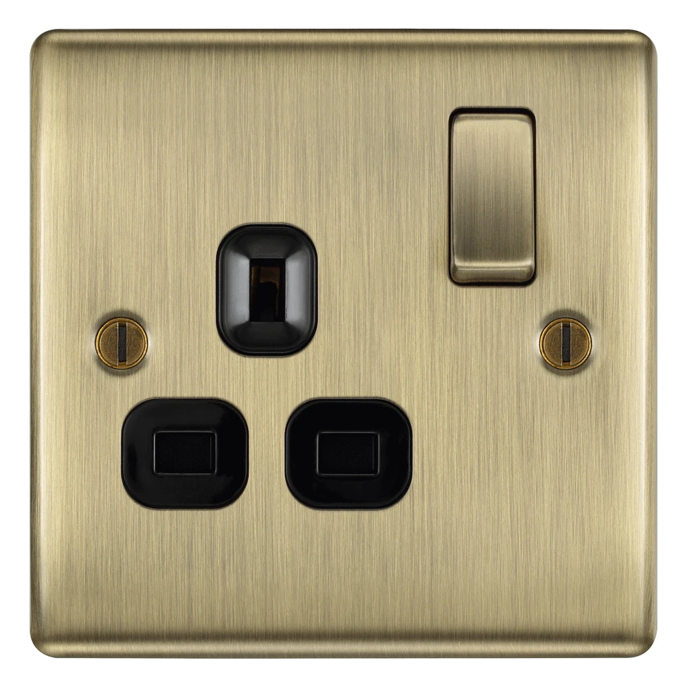 BG Nexus NAB21B Antique Brass Switched Socket 1 Gang Double Pole 13A - Image 4