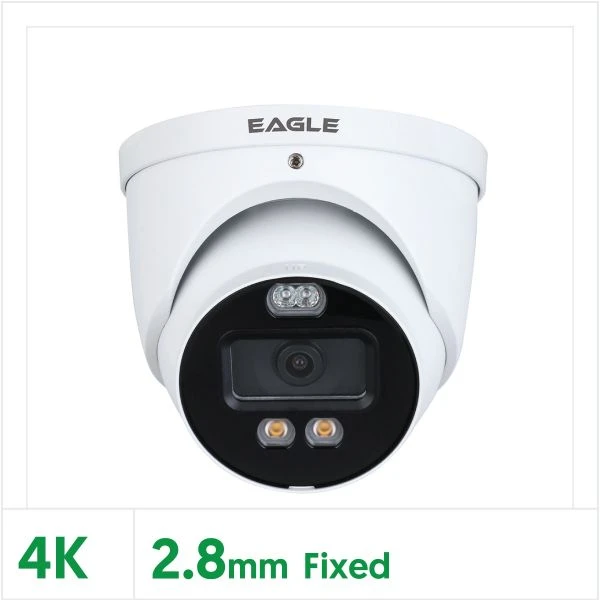 Qvis EAGLE8C-AD-TUR-FW 8MP/4K Fixed Lens Full-Colour Active Deterrence HDCVI IR Turret Camera (White) - Image 3