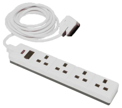 Masterplug White 4 Gang 13A Heavy Duty Extension Lead 2m - Image 3
