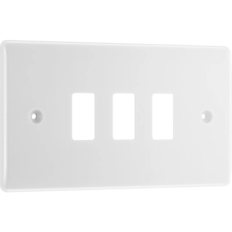 Nexus Grid 3 Module White Moulded Front Plate - Image 3