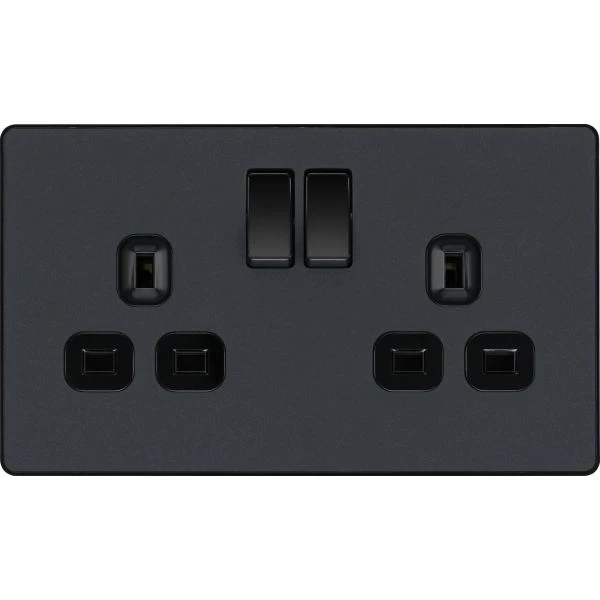 BG Evolve PCDMG22B 2 Gang Switched Socket Matt Grey - Image 3