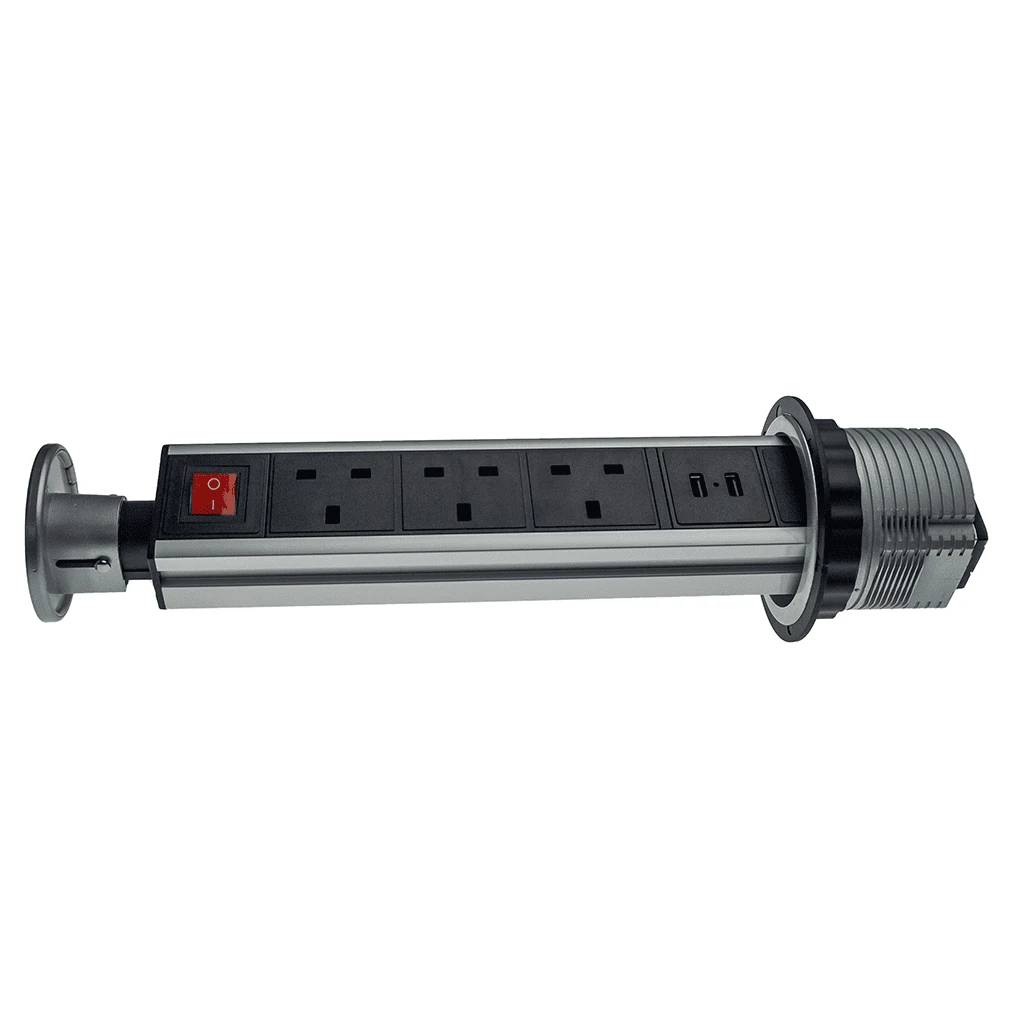 Hispec HSTS3/USB Voyager 3 x 13A Pop Up Tower Sockets with Twin USB Outlets - Image 4