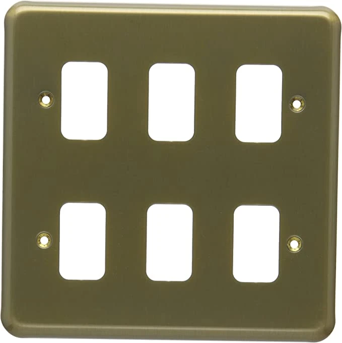 MK 6-Module Grid Frontplate Satin Gold - Image 3