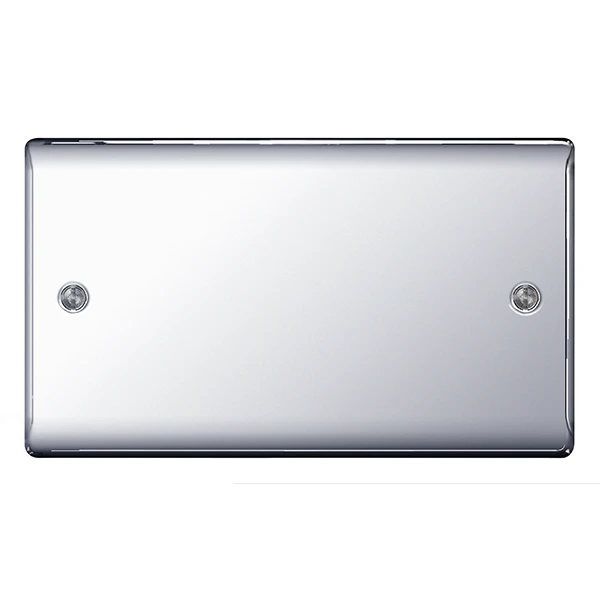 Nexus Metal Polished Chrome 2 Gang Blank Plate - Image 3