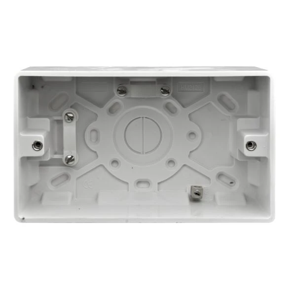 Verve HM2126 2 Gang 47mm Pattress Surface Back Box White - Image 3