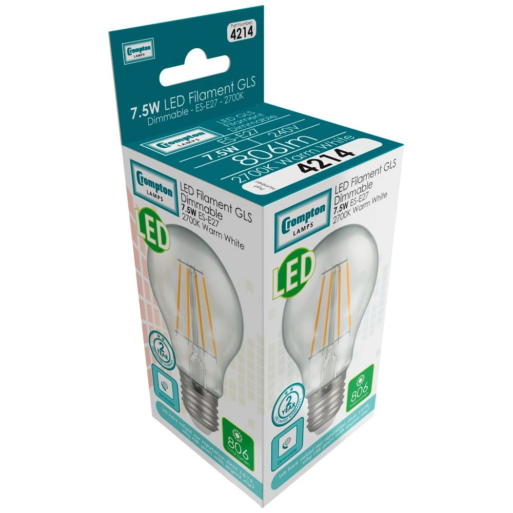 Crompton Lamps 4214 LED Filament Dimmable GLS 2700K Clear - Image 3
