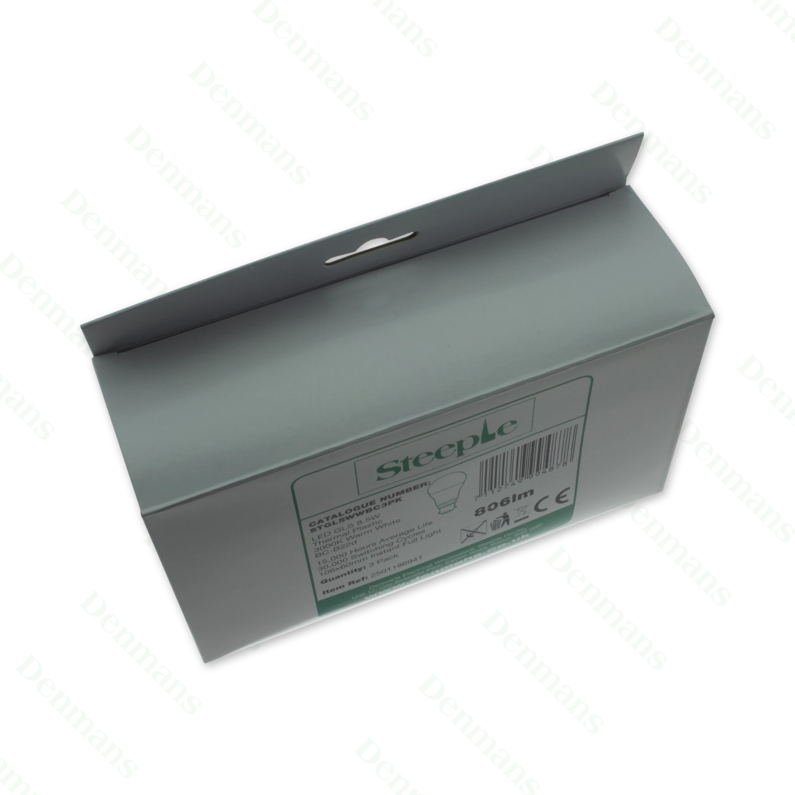 Steeple 3 pack LED Lamps 8.5W GLS BC 3000K - Image 4