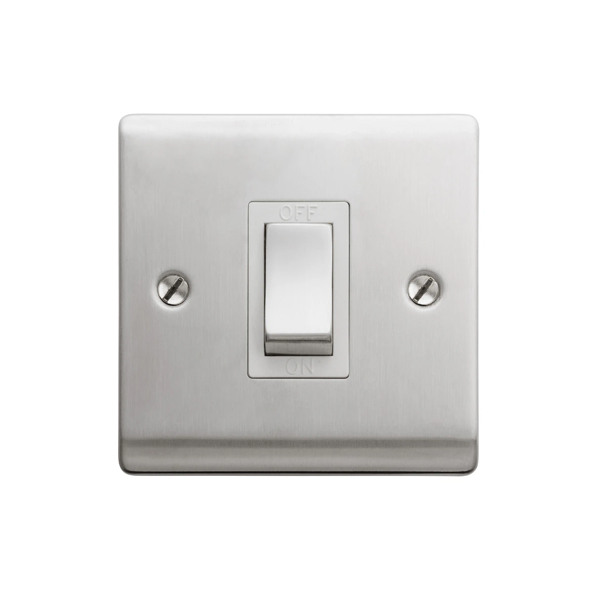 Designa 23S451 1 Gang 45A Double Pole Switch Satin Steel with White Insert - Image 4