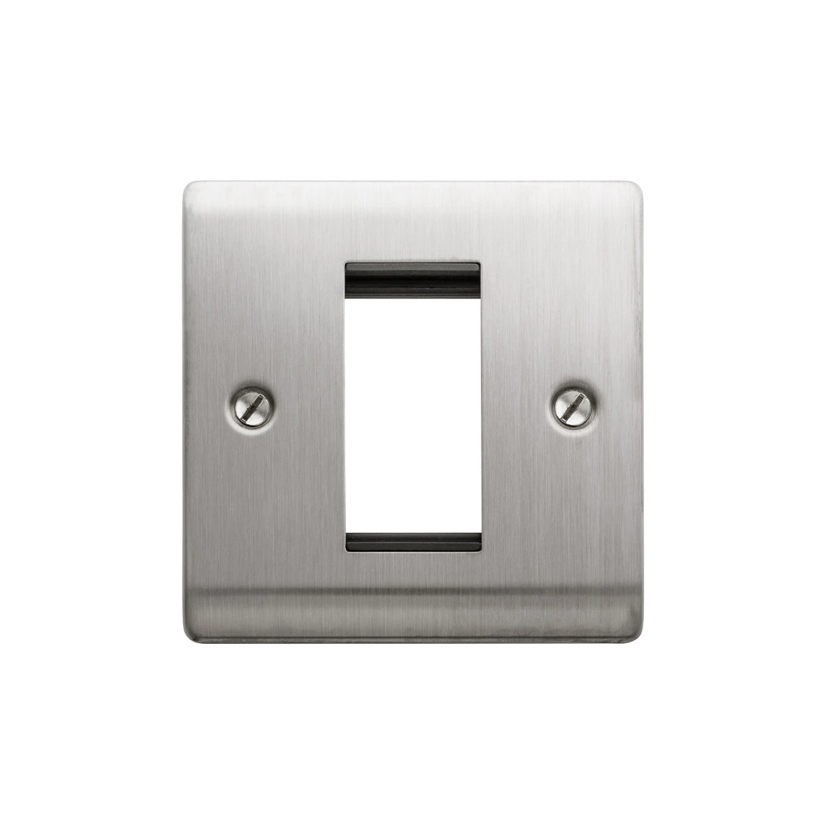 Designa 23FAC1MODB 1 Gang 1 Module Grid Plate Satin Steel Black Insert - Image 4