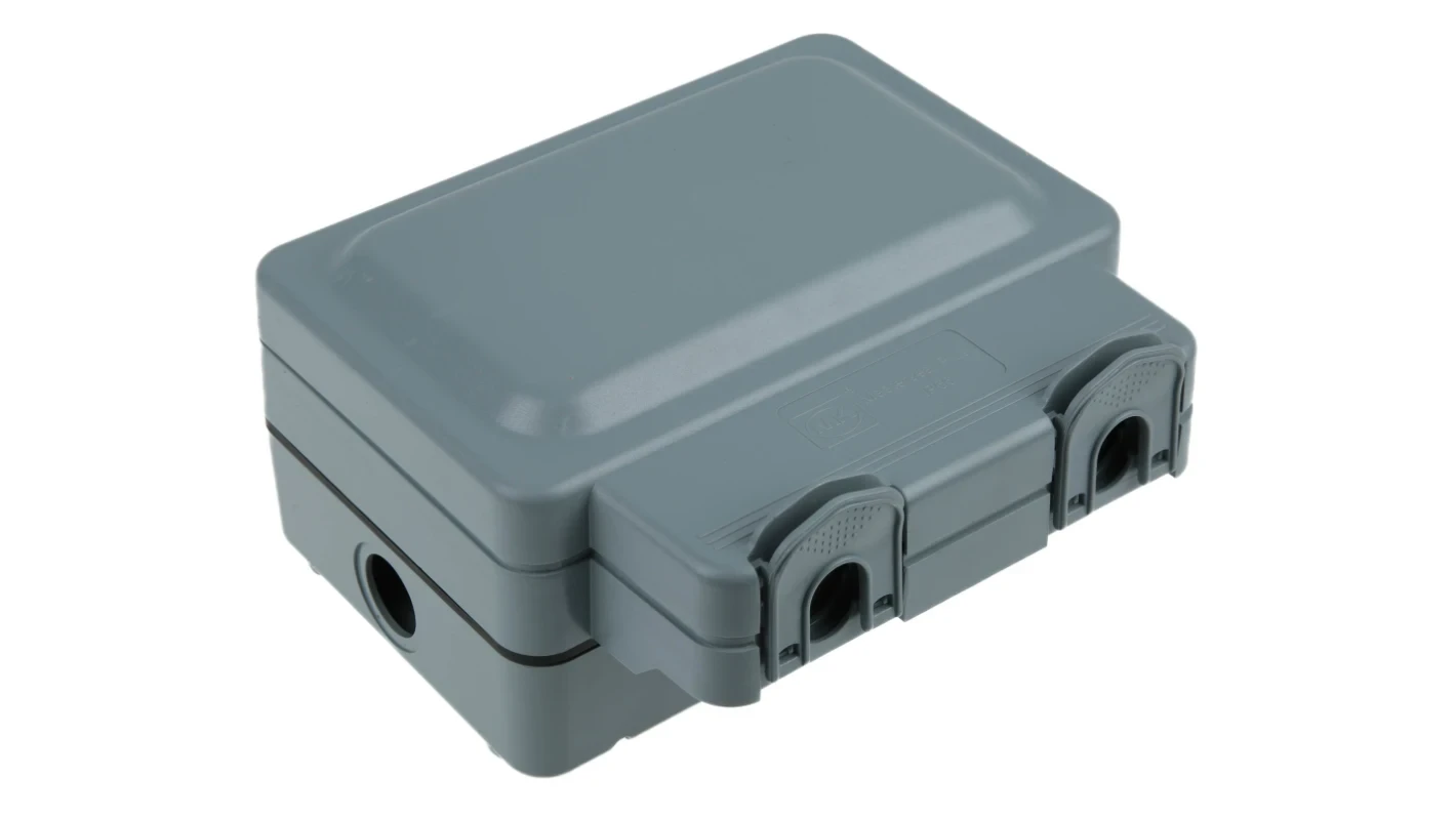 MK Electric Masterseal Plus 13A BS Fixing Active Single Gang RCD Socket Polycarbonate Surface Mount IP66 Grey - Image 3