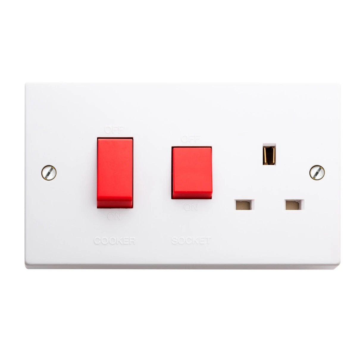 Essentials 11CC45SS1 45A Double Pole Switched Cooker Control Unit White - Image 3