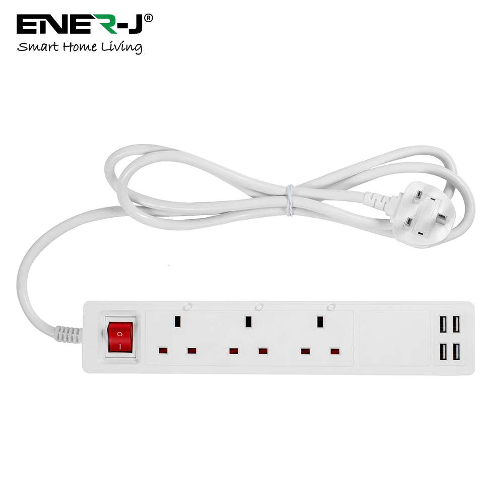 Ener-J SHA5318 13A Smart WiFi Power Strips With 3 Sockets & 4 USB - Image 3