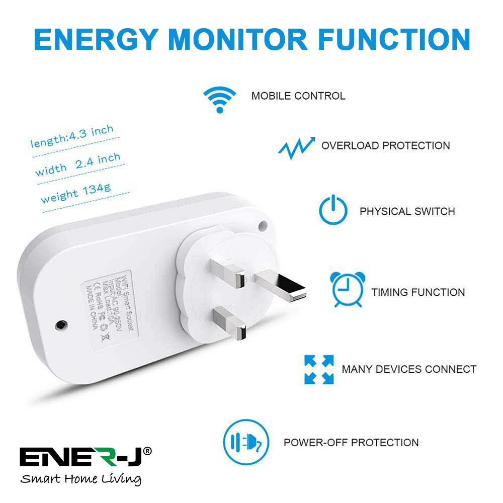 Ener-J SHA5264 WiFi Smart Plugs With Energy Monitor - Image 4