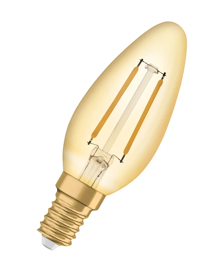 Osram Vintage 1906 Classic B 12 Filament 1.5W 824 2400K Gold E14 Mini Candle Shape LED Lamp - Image 3
