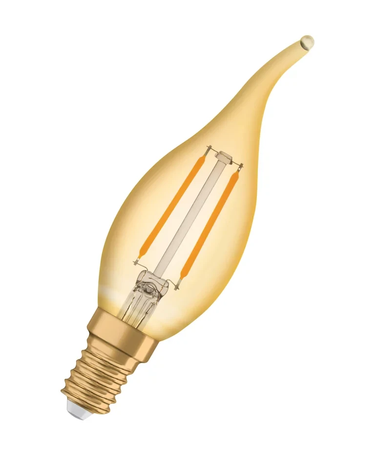 Osram Vintage 1906 Classic BA 12 Filament 1.5W 824 2400K Gold E14 Mini Candle Bulb - Image 3