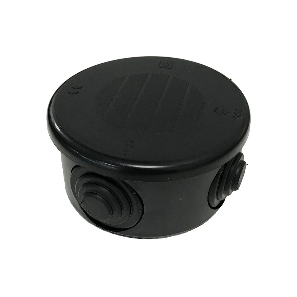 Junction Box WIB 6 Circular Enclosure Cones 77 x 40mm Black IP55 - Image 3