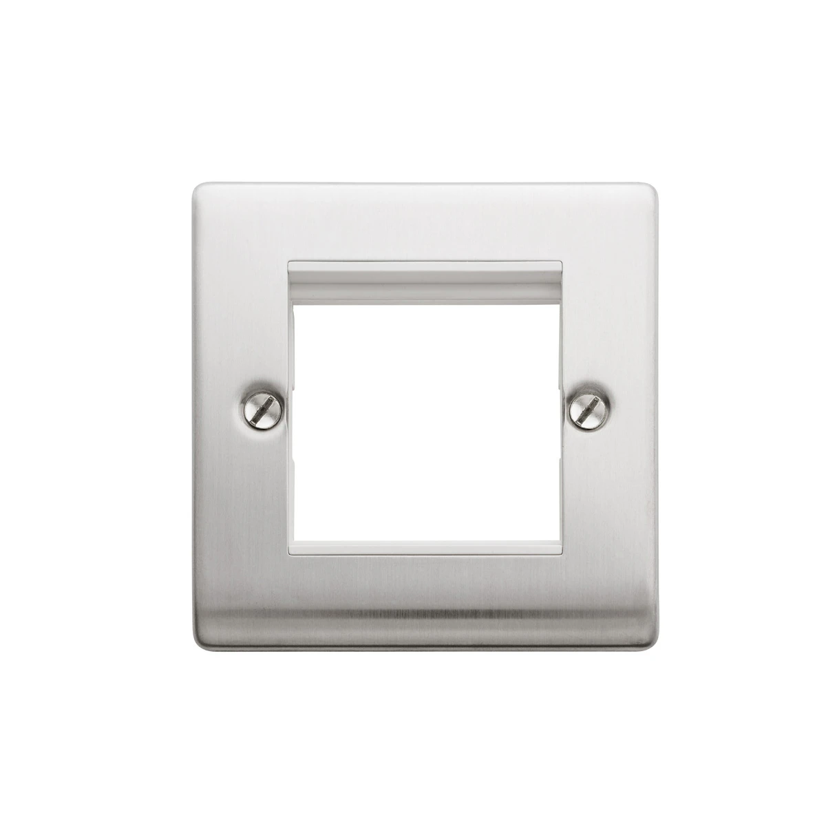 Designa 23FACE2MOD 1 Gang 2 Euro Module Grid Plate Satin Steel - Image 3