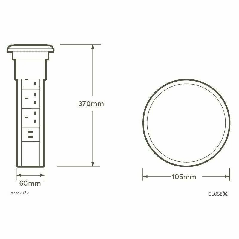 Hispec HSTS3/USB Voyager 3 x 13A Pop Up Tower Sockets with Twin USB Outlets - Image 3