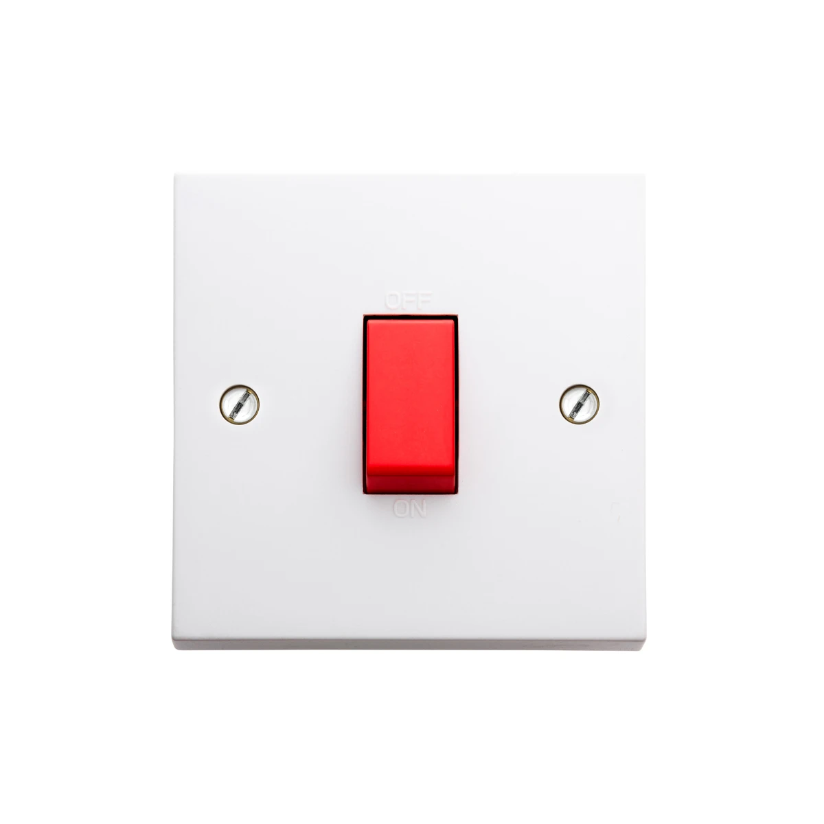 Essentials 11S451 1 Gang 45A Double Pole Switch White - Image 3