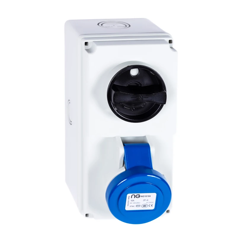 Niglon 16104 240v 16A 3 Pin Compact Interlocking Switched Socket IP44 - Image 3