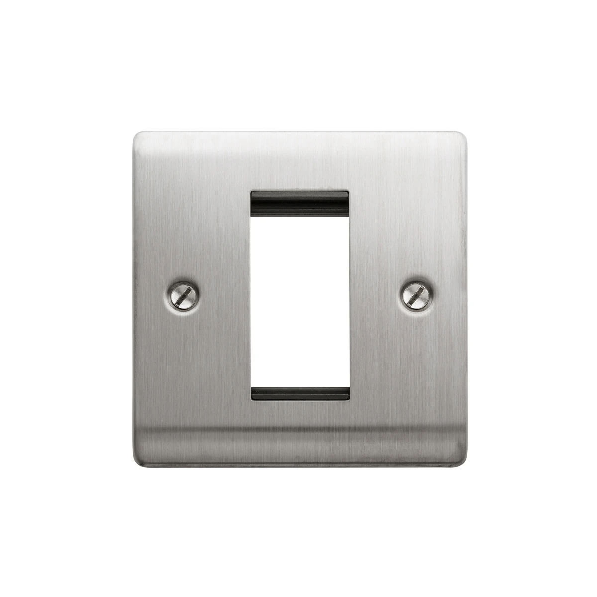 Designa 23FAC1MODB 1 Gang 1 Module Grid Plate Satin Steel Black Insert - Image 3