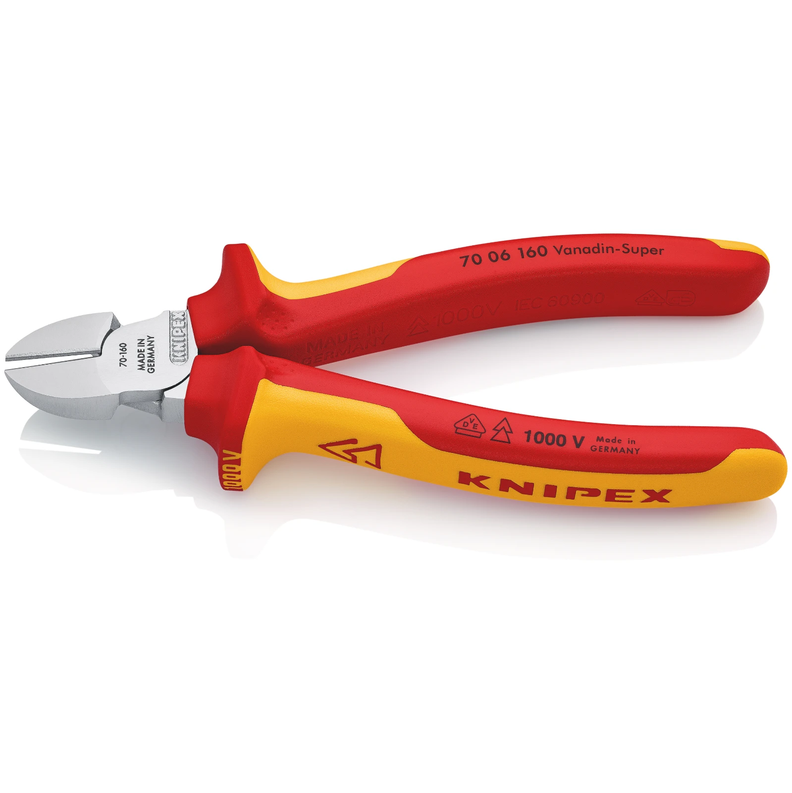 Knipex 70 06 160 SB Diagonal Cutter Insulated with Multi Component Grips, Chrome Plated 160mm - Image 3