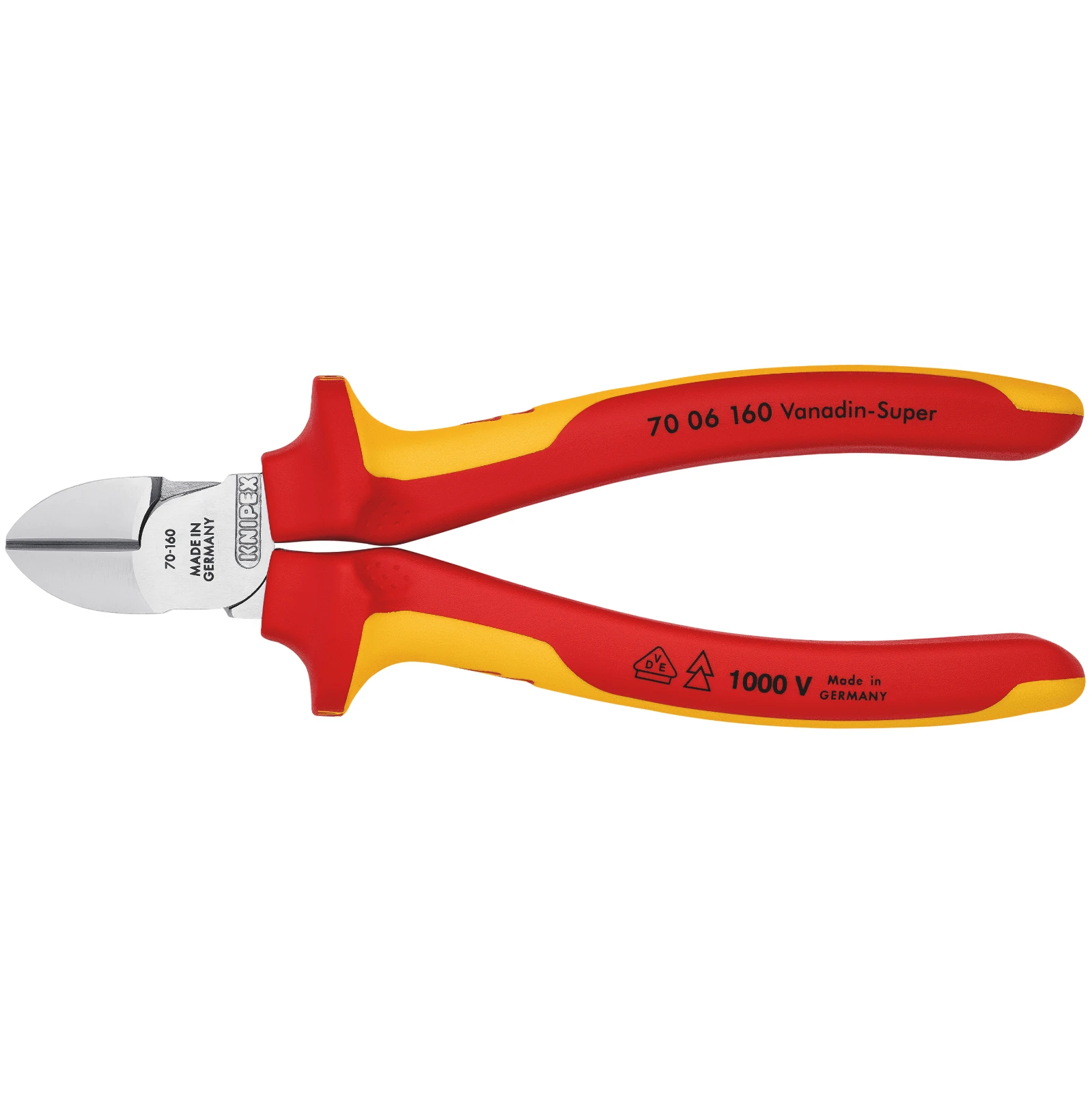Knipex 70 06 160 SB Diagonal Cutter Insulated with Multi Component Grips, Chrome Plated 160mm - Image 4
