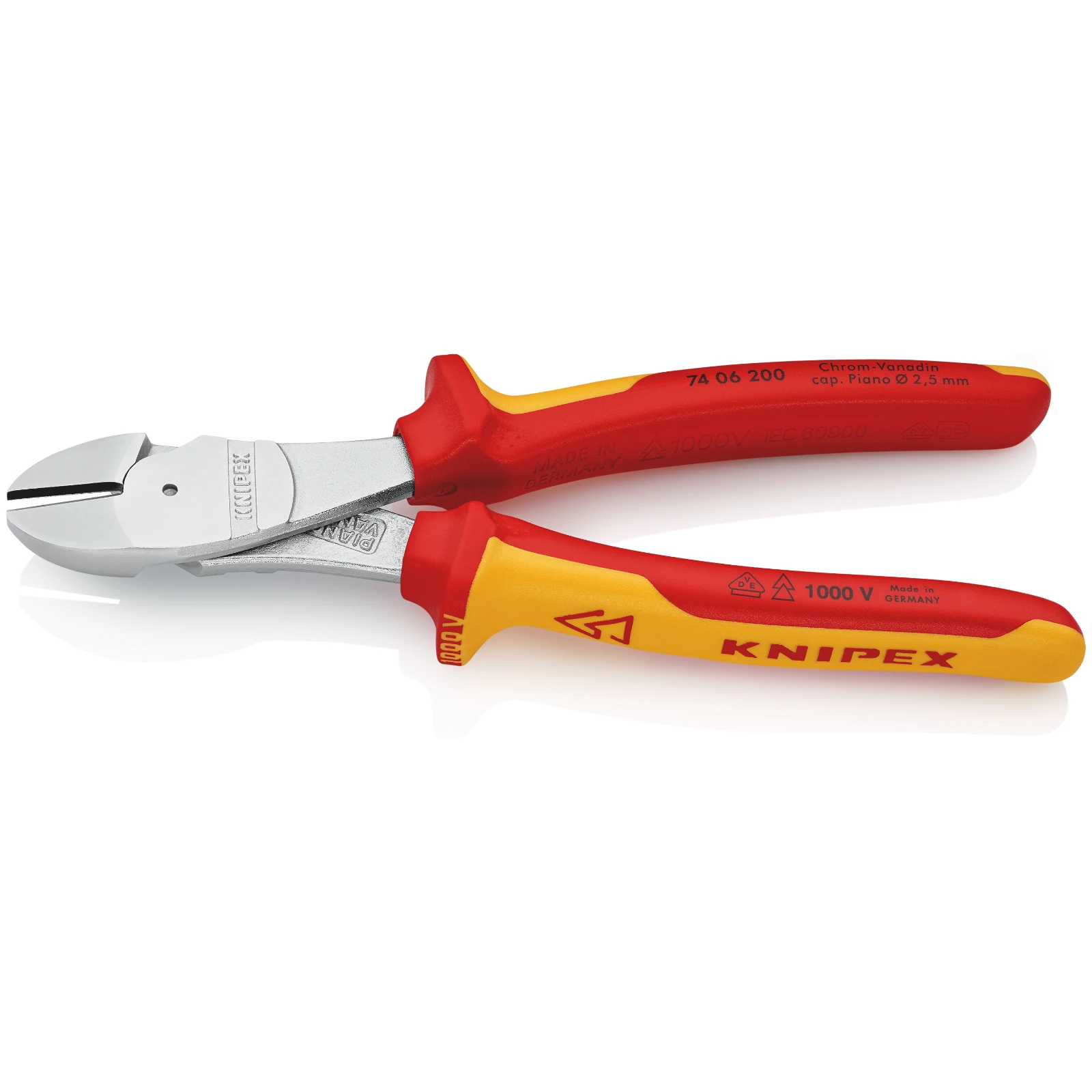 Knipex 74 06 200 SB High Leverage Diagonal Cutter Chrome Plated 200mm - Image 3