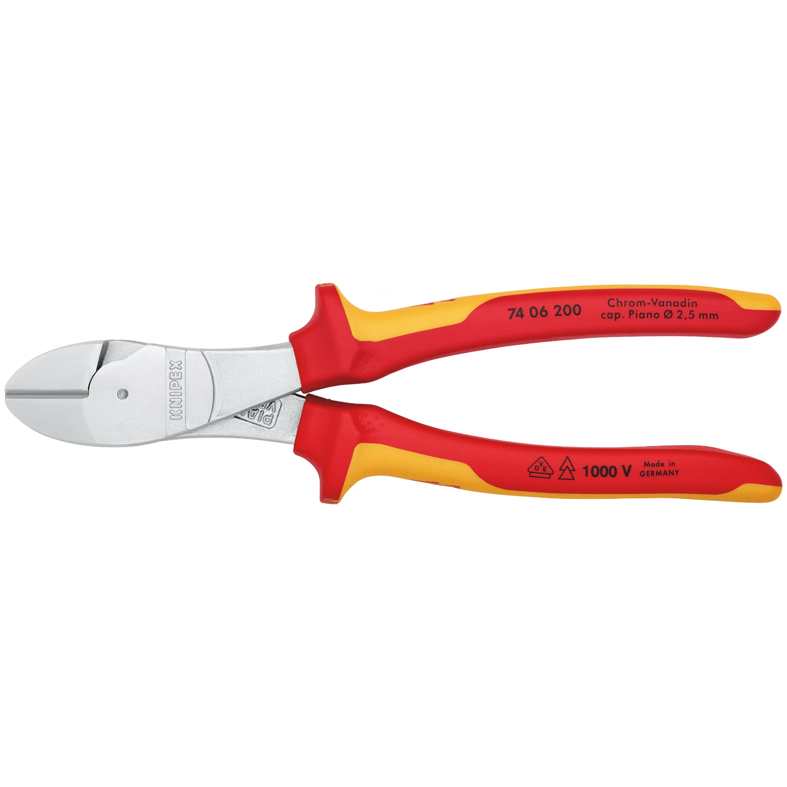 Knipex 74 06 200 SB High Leverage Diagonal Cutter Chrome Plated 200mm - Image 4