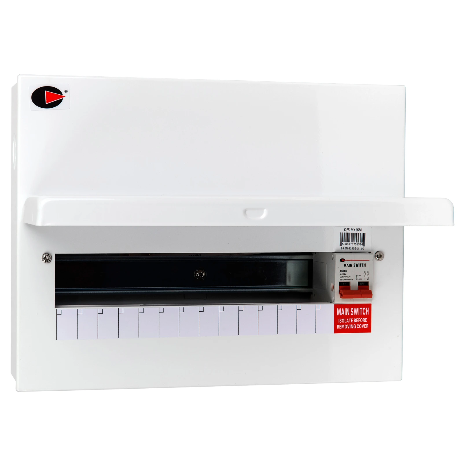 CGD QFS-MX16M 14 Way Metal Clad Consumer Unit with 100A Isolator Incomer - Image 3