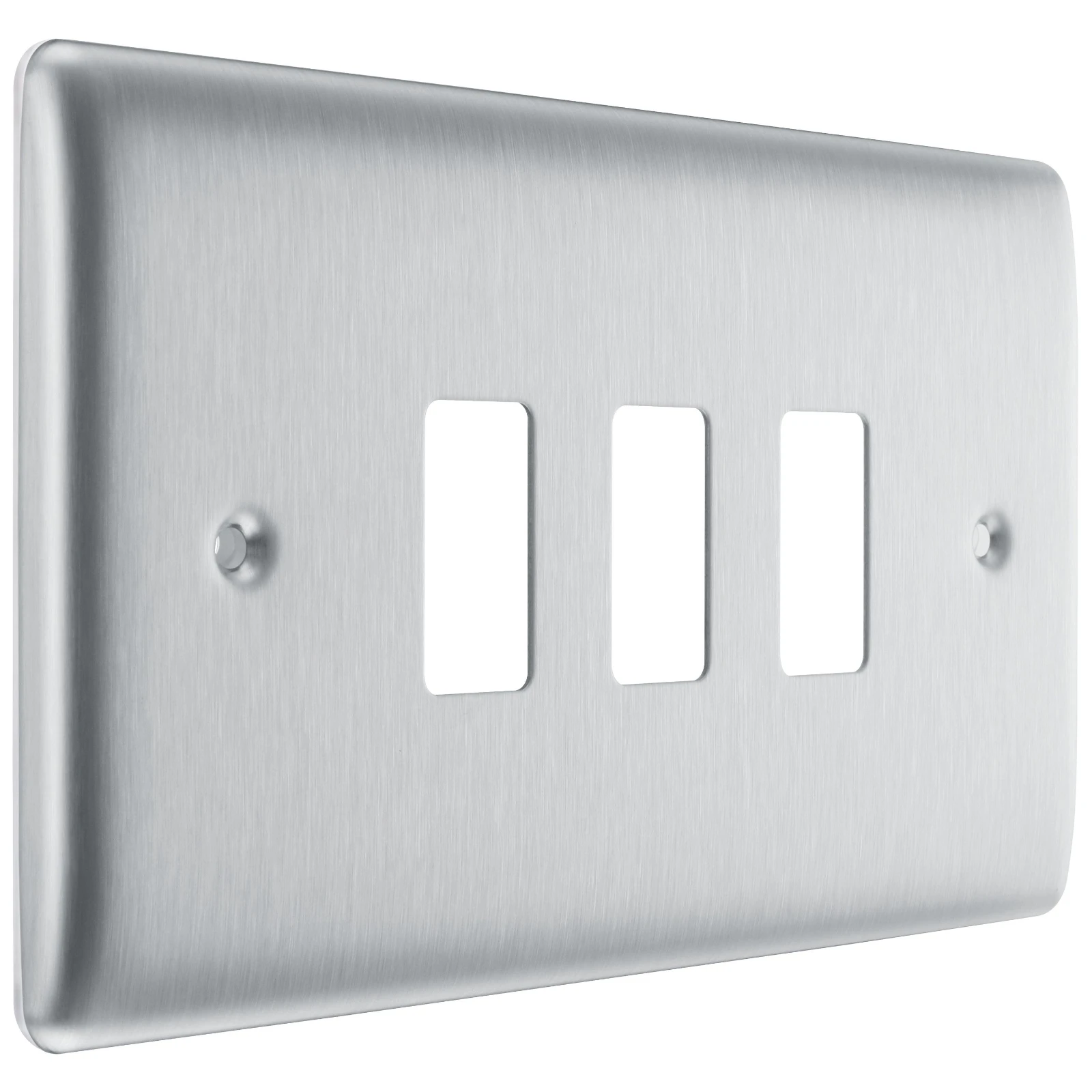 BG RNBS3 3 Gang Grid Plate Brushed Stainless - Image 3