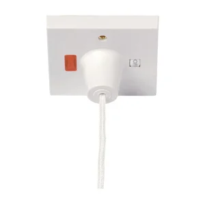 Click Scolmore Ceiling Pullcord Switch 1 Gang 2 Pole Neon 45A White
