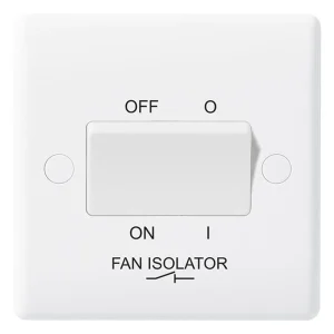 BG Nexus 815 Plate Switch Fan Isolator 3 Pole 10AX 10A White