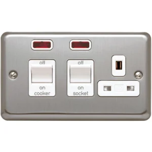45A Cooker Control Unit + Neons & 13A Switch Socket