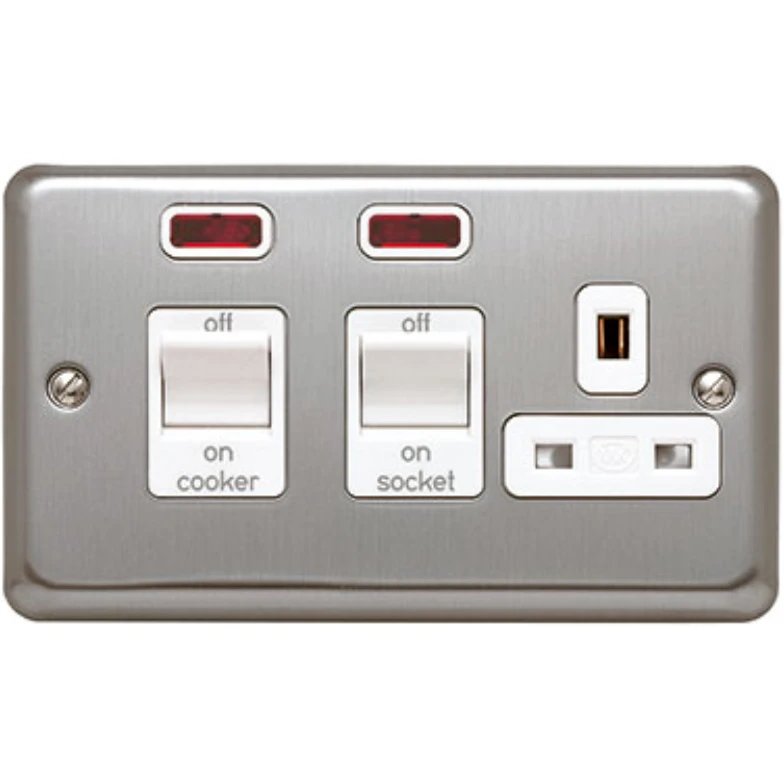 45A Cooker Control Unit + Neons & 13A Switch Socket