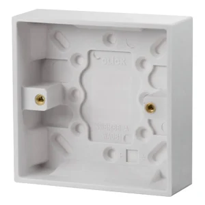 Click Polar Pattress Box Surface 1 Gang 86 x 86 x 25mm White