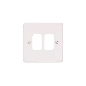 MK Grid Front Plate 2 Module Porcelain White