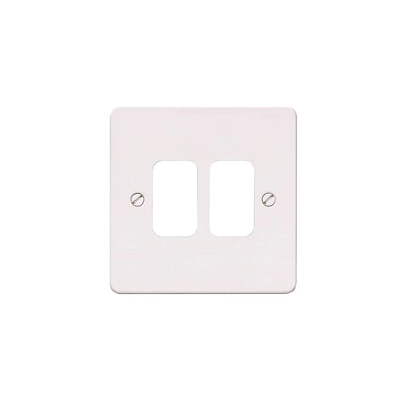 MK Grid Front Plate 2 Module Porcelain White