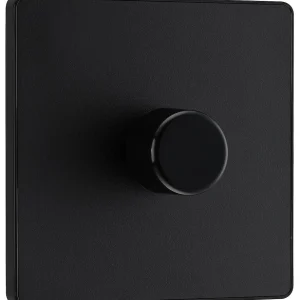 BG Evolve, Matt Black, Single Dimmer Switch, 2 Way, Trailing Edge 200W
