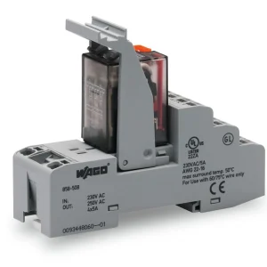 Wago Relay Module Nominal Input Voltage: 230 Vac 4 Changeover Contacts Limiting Continuous Current: 5 A With Manual Operation Red Status Indicator Module Width: 31 Mm 1,50 Mm²