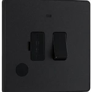 BG Evolve, Matt Black, 13A Switched Fused Connection Unit with LED Indicator